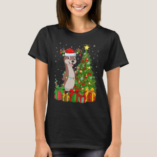Otter Xmas Holiday Santa Otter Christmas Tree T-Shirt