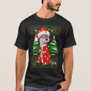 Otter Xmas Lights Ugly Santa Otter Christmas T-Shirt