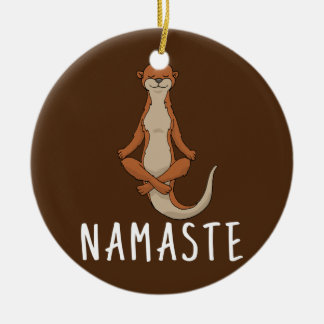 Otter Yoga  Ceramic Tree Decoration