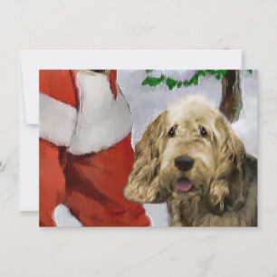 Otterhound and Santa Christmas Card