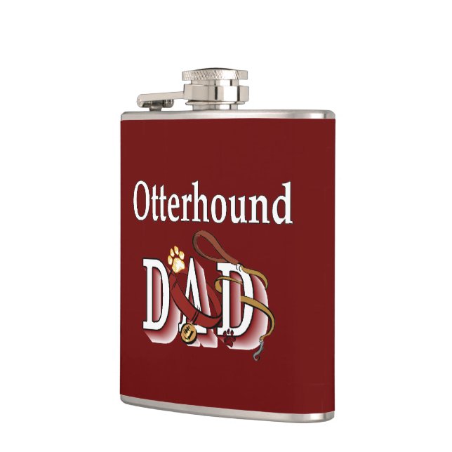 Otterhound Dad Gifts Hip Flask (Left)