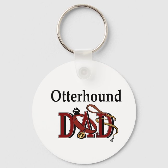 Otterhound Dad Gifts Key Ring (Front)