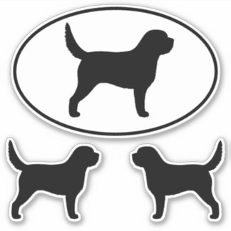 Otterhound Dog Silhouettes Vinyl Sticker Set