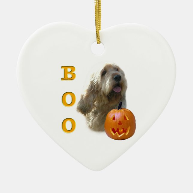 Otterhound Halloween BOO Ceramic Tree Decoration (Front)