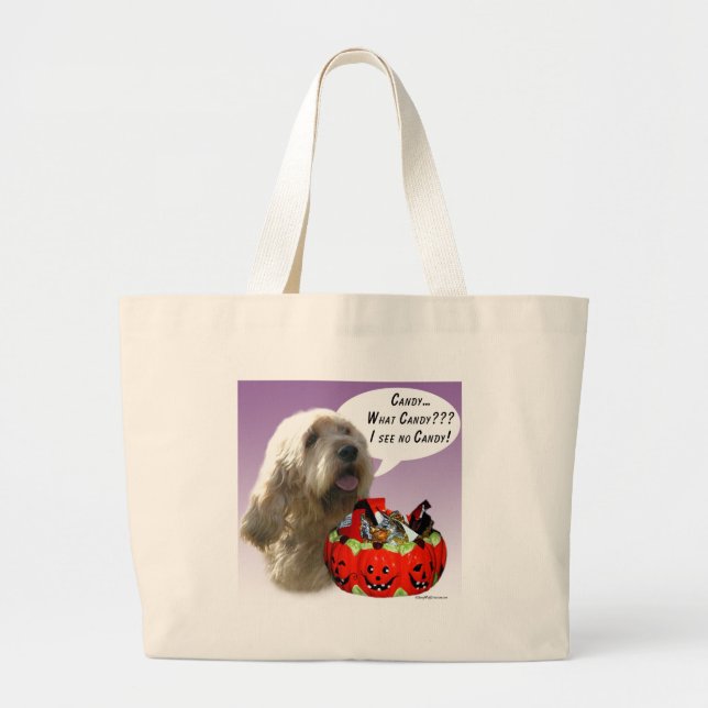 Otterhound Halloween Candy Large Tote Bag (Front)