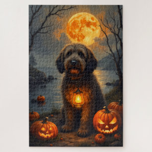 Otterhound Haunted Riverside Halloween Portrait Ar Jigsaw Puzzle
