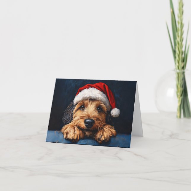 Otterhound In A Santa Hat Card (Front)