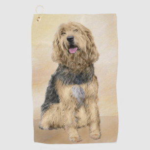 Otterhound Painting - Cute Original Dog Art Golf Towel