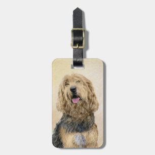 Otterhound Painting - Cute Original Dog Art Luggage Tag