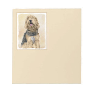 Otterhound Painting - Cute Original Dog Art Notepad