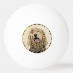 Otterhound Painting - Cute Original Dog Art Ping Pong Ball