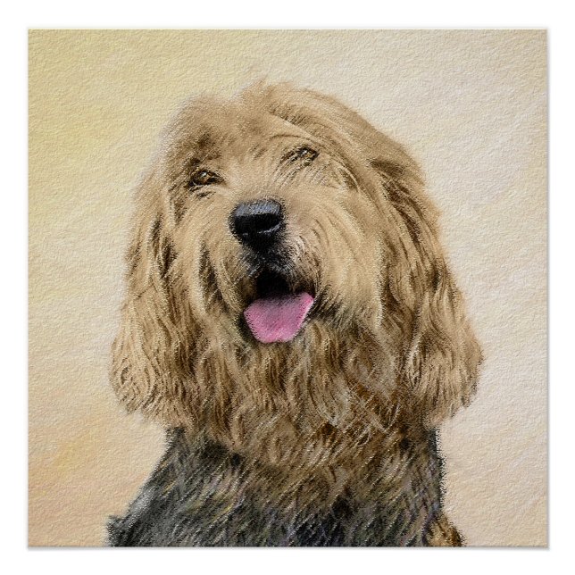 Otterhound Painting - Cute Original Dog Art Poster (Front)