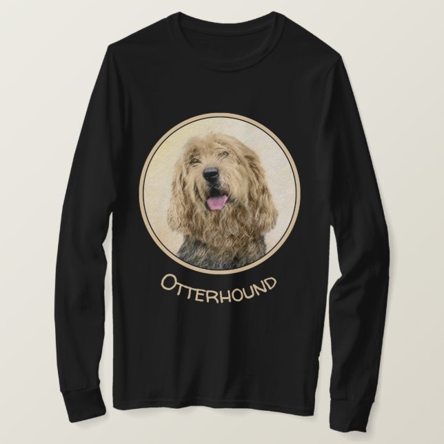 Otterhound Painting - Cute Original Dog Art T-Shirt (Design Front)