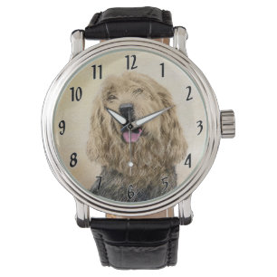 Otterhound Painting - Cute Original Dog Art Watch