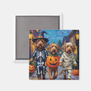 Otterhound Trick-or-Treating in Halloween Costumes Magnet