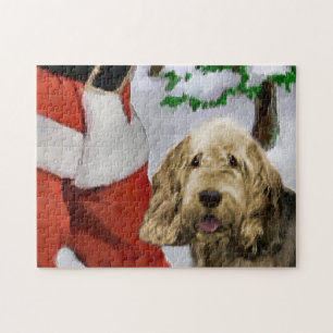 Otterhound With Santa Christmas  Jigsaw Puzzle