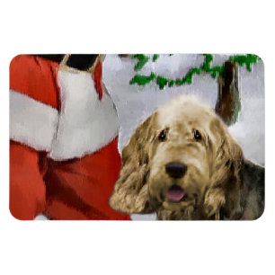 Otterhound With Santa Christmas Magnet