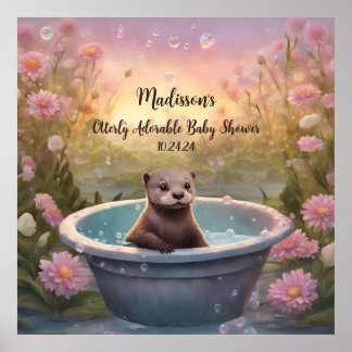 Otterly Adorable Baby Shower Poster