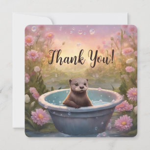 Otterly Adorable Baby Thank You Card
