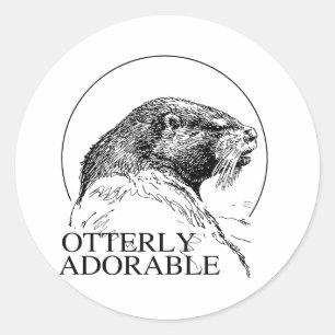 OTTERLY ADORABLE CLASSIC ROUND STICKER