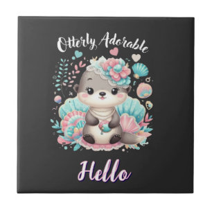 Otterly Adorable Cute Kawaii Otter Tile