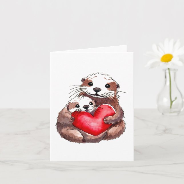 Otterly Adorable Greetings Card (Small Plant)