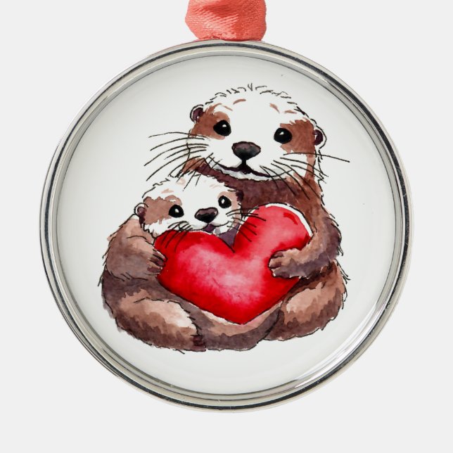 Otterly Adorable Metal Tree Decoration (Front)