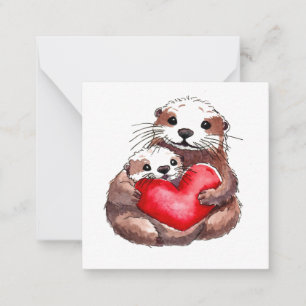 Otterly adorable postcard style notecard