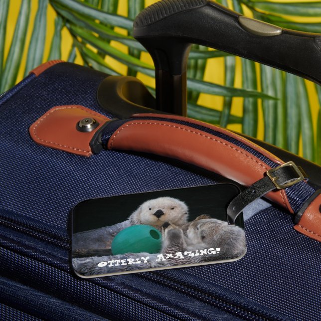 Otterly Amazing Sea Otters Luggage Tag (Front Insitu 3)