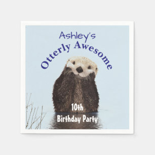 Otterly Awesome Birthday Party Otter Napkin
