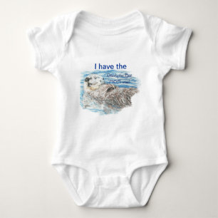 Otterly Best Mum Ever Humour Quote & Otter Baby Bodysuit