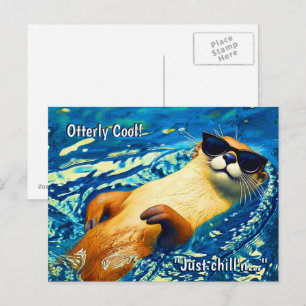 Otterly Cool! - River Otter Funny Design Postcard