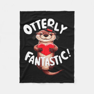Otterly Fantastic Funny Sitive Quote Sea Lover Pun Fleece Blanket