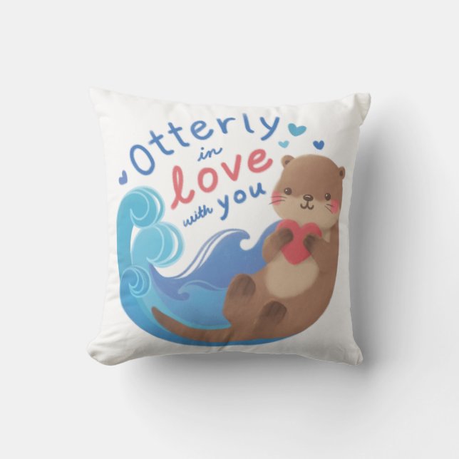 Otterly in Love with You Cushion (Front)