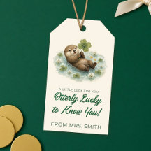 Otterly Lucky St Patrick's Day Classroom Favor Tag