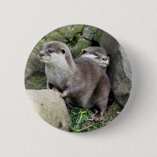 OTTERS 6 CM ROUND BADGE