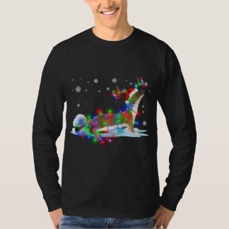 Otters Christmas Tree Light Pajama Animal Xmas T-Shirt