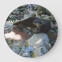Otters Drinking, Wall Clock