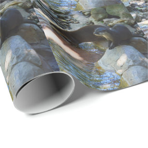 Otters Drinking, Wrapping Paper
