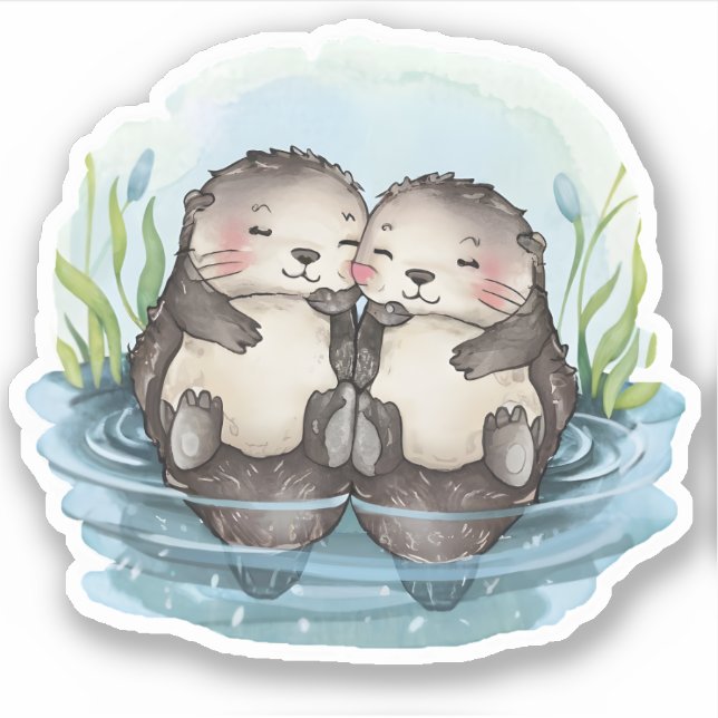 Otters Holding Hands (Front)