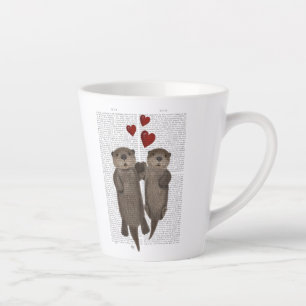 Otters Holding Hands Latte Mug