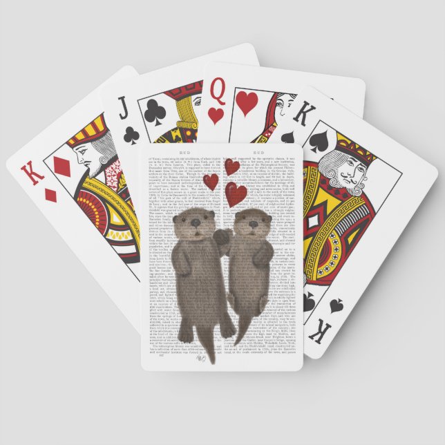 Otters Holding Hands Playing Cards (Back)