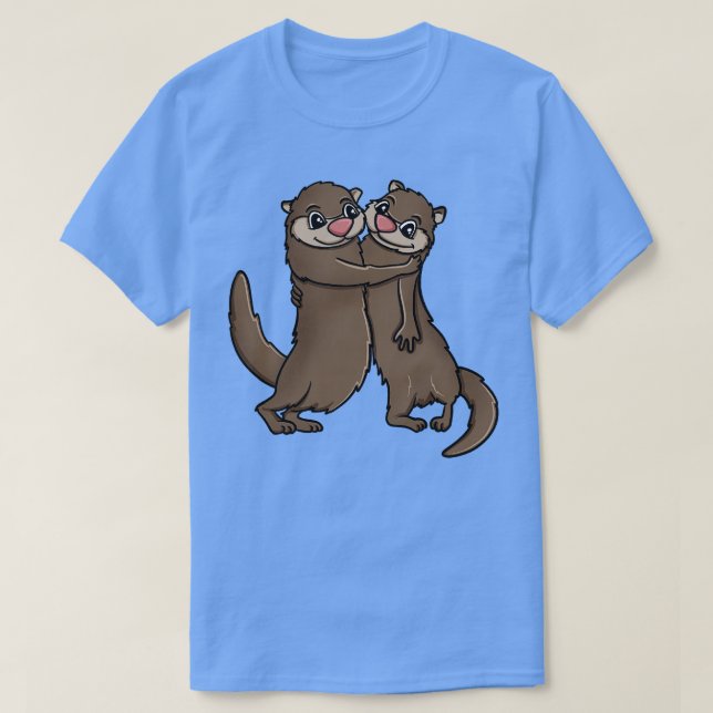 Otters Hugging T-Shirt (Design Front)