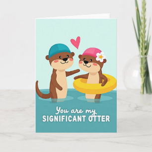 Otters In Love Greeting Card