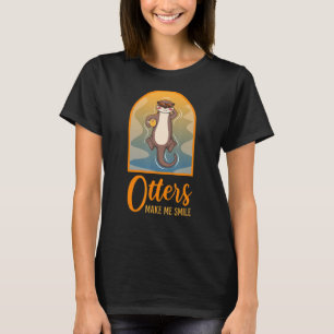 Otters Make Me Smile Music Notes Clef Musician T-Shirt