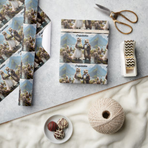 Otters On Their Wedding Day, Wedding Wrapping Paper