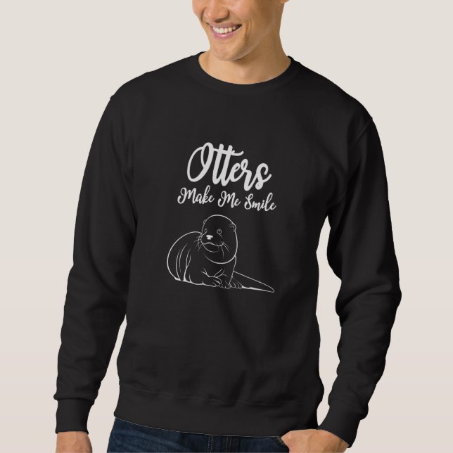 Otters Smile Cute Wildlife Animals Sea Otter   Sweatshirt (Front)