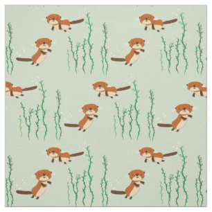 Otters Swimming Fabric