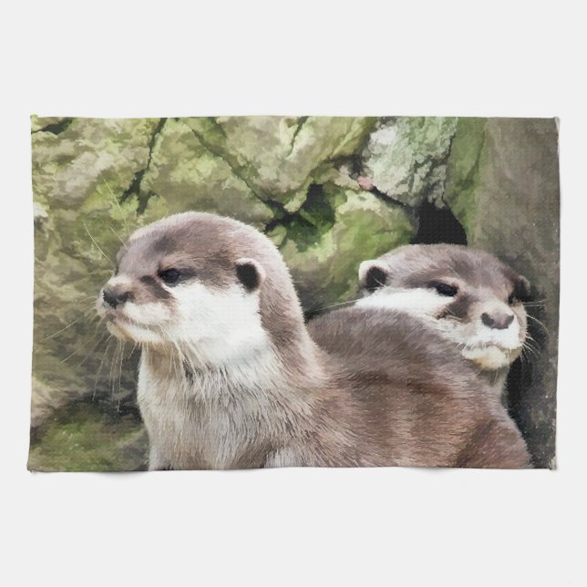 OTTERS TEA TOWEL (Horizontal)
