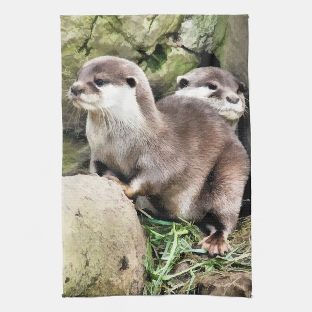 OTTERS TEA TOWEL (Vertical)